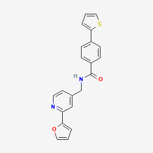 molecular formula C21H16N2O2S B2971045 N-((2-(furan-2-yl)pyridin-4-yl)methyl)-4-(thiophen-2-yl)benzamide CAS No. 2034272-46-1
