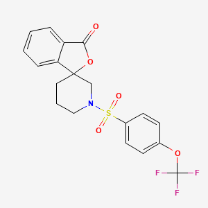 molecular formula C19H16F3NO5S B2971047 1'-((4-(三氟甲氧基)苯基)磺酰基)-3H-螺[异苯并呋喃-1,3'-哌啶]-3-酮 CAS No. 1797891-07-6