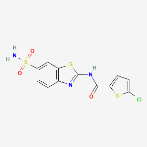 molecular formula C12H8ClN3O3S3 B2971052 5-chloro-N-(6-sulfamoylbenzo[d]thiazol-2-yl)thiophene-2-carboxamide CAS No. 330677-94-6