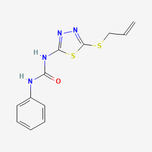 molecular formula C12H12N4OS2 B2971062 1-(5-(Allylthio)-1,3,4-thiadiazol-2-yl)-3-phenylurea CAS No. 187850-76-6