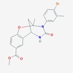 molecular formula C20H19BrN2O4 B2971069 3-(4-溴-3-甲基苯基)-2-甲基-4-氧代-3,4,5,6-四氢-2H-2,6-甲苯并苯并[g][1,3,5]恶二唑辛-8-甲酸甲酯 CAS No. 899986-74-4