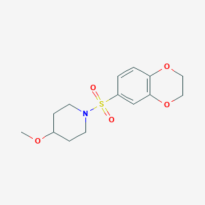 molecular formula C14H19NO5S B2971073 1-(2,3-dihydro-1,4-benzodioxine-6-sulfonyl)-4-methoxypiperidine CAS No. 1325708-97-1