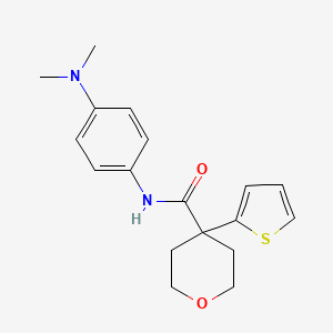 N-[4-(dimethylamino)phenyl]-4-(2-thienyl)tetrahydro-2H-pyran-4-carboxamide