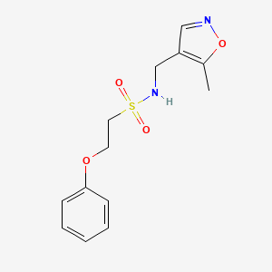 molecular formula C13H16N2O4S B2971076 N-((5-methylisoxazol-4-yl)methyl)-2-phenoxyethanesulfonamide CAS No. 2034405-03-1