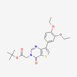 molecular formula C22H26N2O5S B2971080 tert-butyl [7-(3,4-diethoxyphenyl)-4-oxothieno[3,2-d]pyrimidin-3(4H)-yl]acetate CAS No. 1207048-07-4