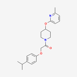 molecular formula C22H28N2O3 B2971081 2-(4-Isopropylphenoxy)-1-(4-((6-methylpyridin-2-yl)oxy)piperidin-1-yl)ethanone CAS No. 1797129-50-0
