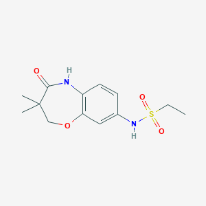 molecular formula C13H18N2O4S B2971086 N-(3,3-dimethyl-4-oxo-2,3,4,5-tetrahydrobenzo[b][1,4]oxazepin-8-yl)ethanesulfonamide CAS No. 922050-97-3