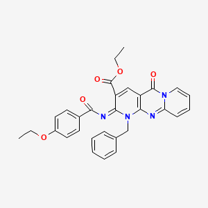 molecular formula C30H26N4O5 B2971088 (Z)-ethyl 1-benzyl-2-((4-ethoxybenzoyl)imino)-5-oxo-2,5-dihydro-1H-dipyrido[1,2-a:2',3'-d]pyrimidine-3-carboxylate CAS No. 534581-37-8