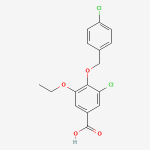 molecular formula C16H14Cl2O4 B2971092 3-Chloro-4-[(4-chlorobenzyl)oxy]-5-ethoxybenzoic acid CAS No. 938293-48-2