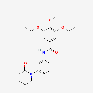 molecular formula C25H32N2O5 B2971106 3,4,5-triethoxy-N-[4-methyl-3-(2-oxopiperidin-1-yl)phenyl]benzamide CAS No. 941919-47-7