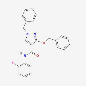 molecular formula C24H20FN3O2 B2971114 1-benzyl-3-(benzyloxy)-N-(2-fluorophenyl)-1H-pyrazole-4-carboxamide CAS No. 1014088-55-1