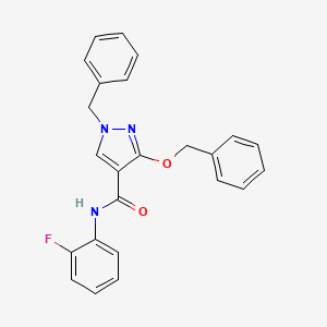 molecular formula C24H20FN3O2 B2971114 1-苄基-3-(苄氧基)-N-(2-氟苯基)-1H-吡唑-4-甲酰胺 CAS No. 1014088-55-1