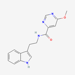 molecular formula C16H16N4O2 B2971129 N-(2-(1H-吲哚-3-基)乙基)-6-甲氧基嘧啶-4-甲酰胺 CAS No. 2034633-73-1