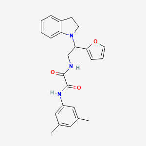 molecular formula C24H25N3O3 B2971130 N1-(3,5-dimethylphenyl)-N2-(2-(furan-2-yl)-2-(indolin-1-yl)ethyl)oxalamide CAS No. 898432-98-9