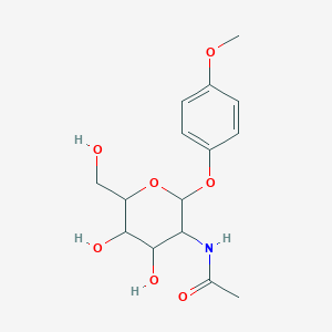 molecular formula C15H21NO7 B2971131 N-[4,5-二羟基-6-(羟甲基)-2-(4-甲氧基苯氧基)氧杂环-3-基]乙酰胺 CAS No. 1093406-65-5