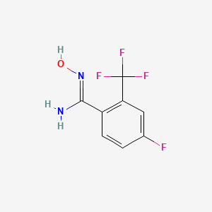 molecular formula C8H6F4N2O B2971138 4-Fluoro-N'-hydroxy-2-(trifluoromethyl)benzene-1-carboximidamide CAS No. 934607-28-0