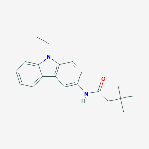 molecular formula C20H24N2O B297114 N-(9-ethyl-9H-carbazol-3-yl)-3,3-dimethylbutanamide 