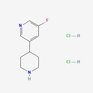 molecular formula C10H15Cl2FN2 B2971156 3-Fluoro-5-(piperidin-4-yl)pyridine dihydrochloride CAS No. 1638968-09-8