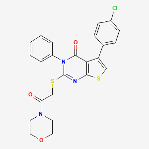 molecular formula C24H20ClN3O3S2 B2971158 5-(4-chlorophenyl)-2-((2-morpholino-2-oxoethyl)thio)-3-phenylthieno[2,3-d]pyrimidin-4(3H)-one CAS No. 501348-70-5