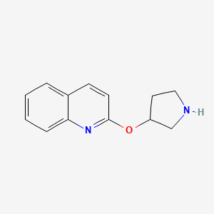 molecular formula C13H14N2O B2971162 2-(pyrrolidin-3-yloxy)quinoline CAS No. 756784-11-9