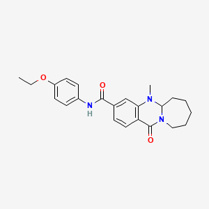 molecular formula C23H27N3O3 B2971163 N-(4-ethoxyphenyl)-5-methyl-12-oxo-5,5a,6,7,8,9,10,12-octahydroazepino[2,1-b]quinazoline-3-carboxamide CAS No. 1775409-04-5