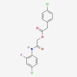 molecular formula C16H12Cl2FNO3 B2971166 [(4-氯-2-氟苯基)氨基羰基]甲基 2-(4-氯苯基)乙酸酯 CAS No. 380339-82-2