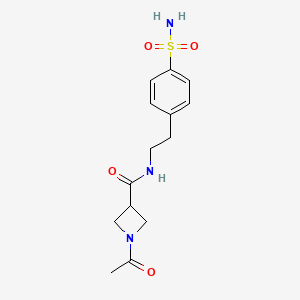 molecular formula C14H19N3O4S B2971167 1-acetyl-N-(4-sulfamoylphenethyl)azetidine-3-carboxamide CAS No. 1396885-16-7