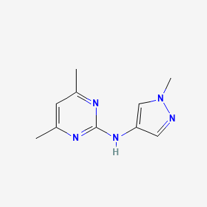 molecular formula C10H13N5 B2971170 4,6-dimethyl-N-(1-methylpyrazol-4-yl)pyrimidin-2-amine CAS No. 1153208-24-2