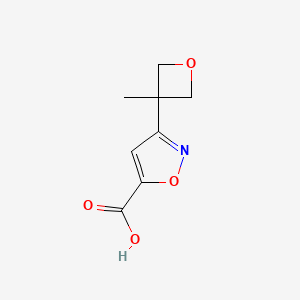 molecular formula C8H9NO4 B2971172 CC1(COC1)c1cc(on1)C(O)=O CAS No. 1589005-43-5