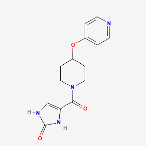 molecular formula C14H16N4O3 B2971179 4-(4-(pyridin-4-yloxy)piperidine-1-carbonyl)-1H-imidazol-2(3H)-one CAS No. 2034495-92-4