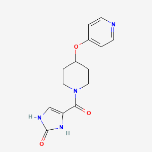 molecular formula C14H16N4O3 B2971179 4-(4-(吡啶-4-氧基)哌啶-1-羰基)-1H-咪唑-2(3H)-酮 CAS No. 2034495-92-4