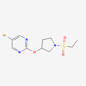 molecular formula C10H14BrN3O3S B2971180 5-Bromo-2-{[1-(ethanesulfonyl)pyrrolidin-3-yl]oxy}pyrimidine CAS No. 2097908-72-8