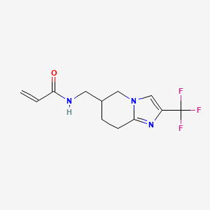 molecular formula C12H14F3N3O B2971183 N-[[2-(Trifluoromethyl)-5,6,7,8-tetrahydroimidazo[1,2-a]pyridin-6-yl]methyl]prop-2-enamide CAS No. 2305479-20-1