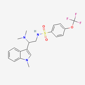 molecular formula C20H22F3N3O3S B2971196 N-(2-(dimethylamino)-2-(1-methyl-1H-indol-3-yl)ethyl)-4-(trifluoromethoxy)benzenesulfonamide CAS No. 1396793-04-6