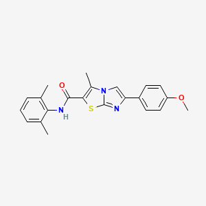 molecular formula C22H21N3O2S B2971197 N-(2,6-dimethylphenyl)-6-(4-methoxyphenyl)-3-methylimidazo[2,1-b][1,3]thiazole-2-carboxamide CAS No. 1005302-63-5
