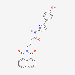 molecular formula C26H21N3O4S B2971198 4-(1,3-二氧代-1H-苯并[de]异喹啉-2(3H)-基)-N-(4-(4-甲氧基苯基)噻唑-2-基)丁酰胺 CAS No. 342595-45-3