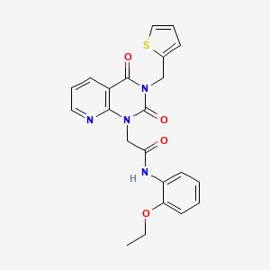 molecular formula C22H20N4O4S B2971206 2-[2,4-dioxo-3-(thien-2-ylmethyl)-3,4-dihydropyrido[2,3-d]pyrimidin-1(2H)-yl]-N-(2-ethoxyphenyl)acetamide CAS No. 902925-42-2