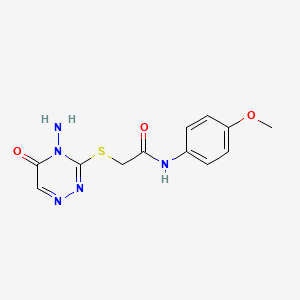 molecular formula C12H13N5O3S B2971208 2-[(4-amino-5-oxo-1,2,4-triazin-3-yl)sulfanyl]-N-(4-methoxyphenyl)acetamide CAS No. 869068-31-5