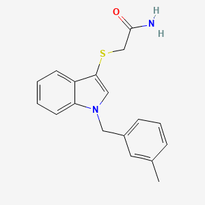 molecular formula C18H18N2OS B2971209 2-[1-[(3-Methylphenyl)methyl]indol-3-yl]sulfanylacetamide CAS No. 862825-78-3