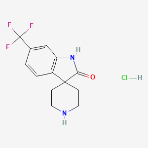 molecular formula C13H14ClF3N2O B2971216 6-(三氟甲基)-1H-螺[吲哚-3,4'-哌啶]-2-酮盐酸盐 CAS No. 2197057-16-0