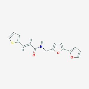molecular formula C16H13NO3S B2971217 (E)-N-([2,2'-联呋喃]-5-基甲基)-3-(噻吩-2-基)丙烯酰胺 CAS No. 2035007-89-5