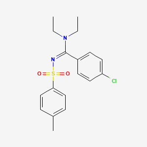 molecular formula C18H21ClN2O2S B2971221 (E)-4-chloro-N,N-diethyl-N'-tosylbenzimidamide CAS No. 17260-43-4