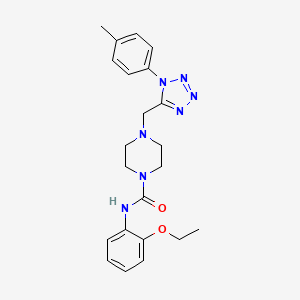 molecular formula C22H27N7O2 B2971223 N-(2-ethoxyphenyl)-4-((1-(p-tolyl)-1H-tetrazol-5-yl)methyl)piperazine-1-carboxamide CAS No. 1049410-23-2