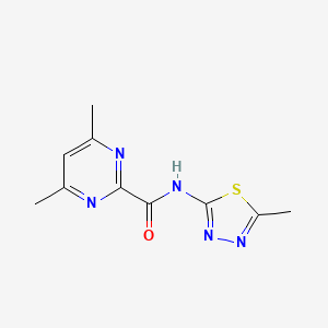 molecular formula C10H11N5OS B2971233 4,6-Dimethyl-N-(5-methyl-1,3,4-thiadiazol-2-yl)pyrimidine-2-carboxamide CAS No. 2415462-82-5