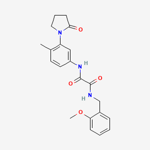 molecular formula C21H23N3O4 B2971234 N1-(2-甲氧基苄基)-N2-(4-甲基-3-(2-氧代吡咯烷-1-基)苯基)草酰胺 CAS No. 941890-65-9