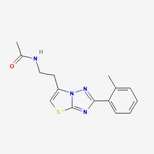 N-(2-(2-(o-tolyl)thiazolo[3,2-b][1,2,4]triazol-6-yl)ethyl)acetamide