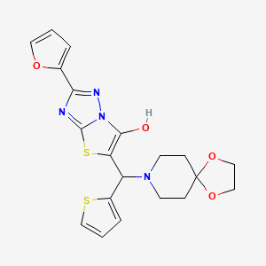 5-(1,4-Dioxa-8-azaspiro[4.5]decan-8-yl(thiophen-2-yl)methyl)-2-(furan-2-yl)thiazolo[3,2-b][1,2,4]triazol-6-ol