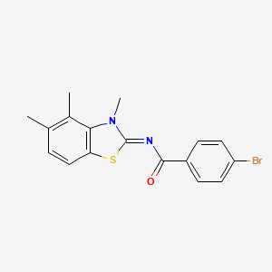 (E)-4-bromo-N-(3,4,5-trimethylbenzo[d]thiazol-2(3H)-ylidene)benzamide