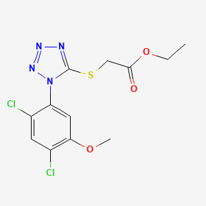 molecular formula C12H12Cl2N4O3S B2971255 2-[[1-(2,4-二氯-5-甲氧基苯基)-1H-1,2,3,4-四唑-5-基]硫代基]乙酸乙酯 CAS No. 339015-39-3