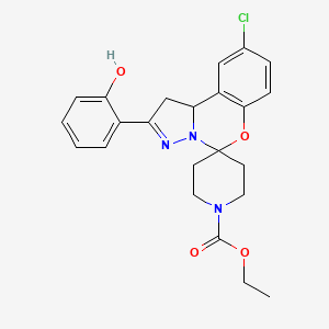 ethyl 9'-chloro-2'-(2-hydroxyphenyl)-1',10b'-dihydro-1H-spiro[piperidine-4,5'-pyrazolo[1,5-c][1,3]benzoxazine]-1-carboxylate